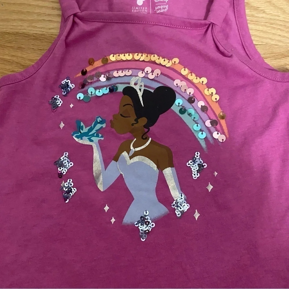 Disney Tiana Princess Shirt Dress Bundle Sz 5 Kids Girls Minnie Mouse Sequin